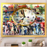People and Time Acrylic Watercolor - Modern Bedroom Wall Art
