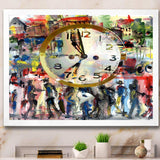 People and Time Acrylic Watercolor - Modern Bedroom Wall Art