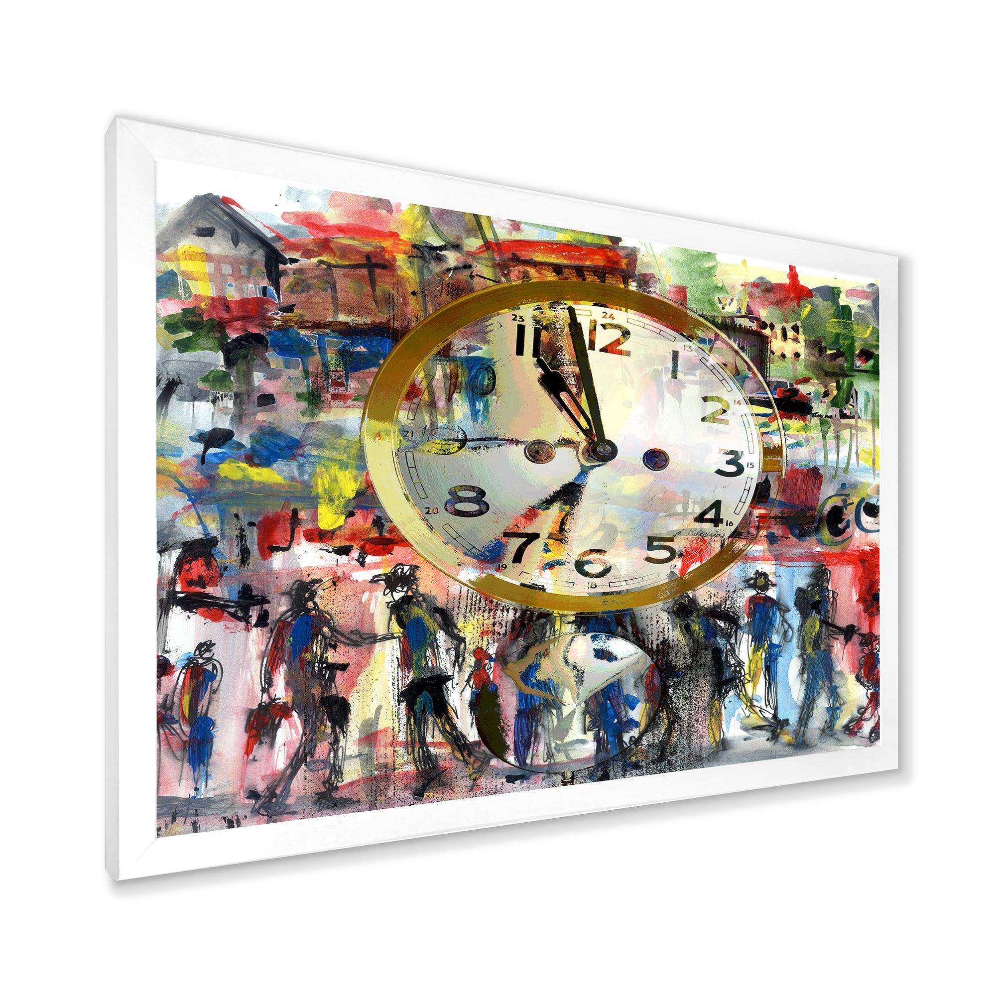 People and Time Acrylic Watercolor - Modern Bedroom Wall Art