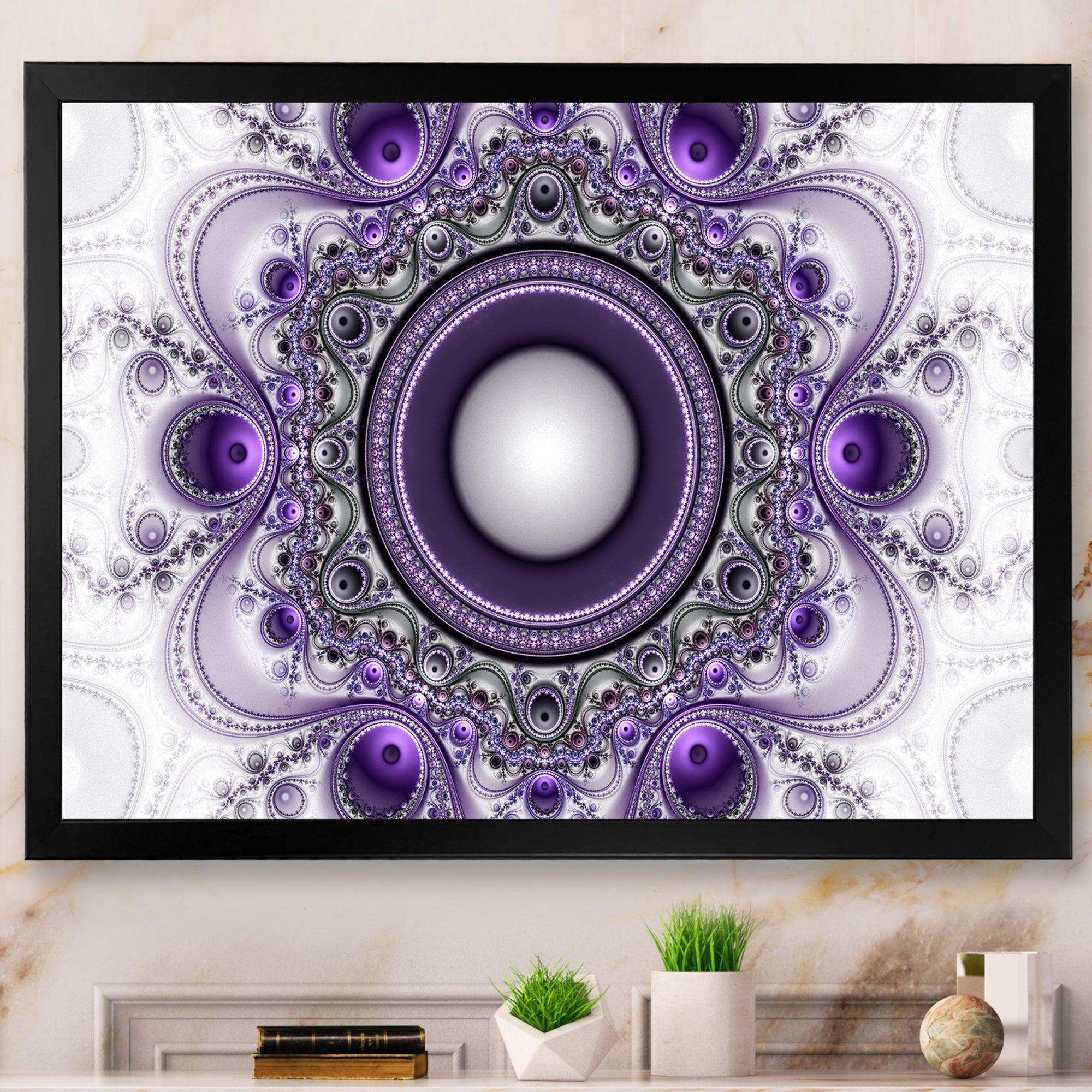 Purple Fractal Pattern with Circles - Modern Wall Art Prints