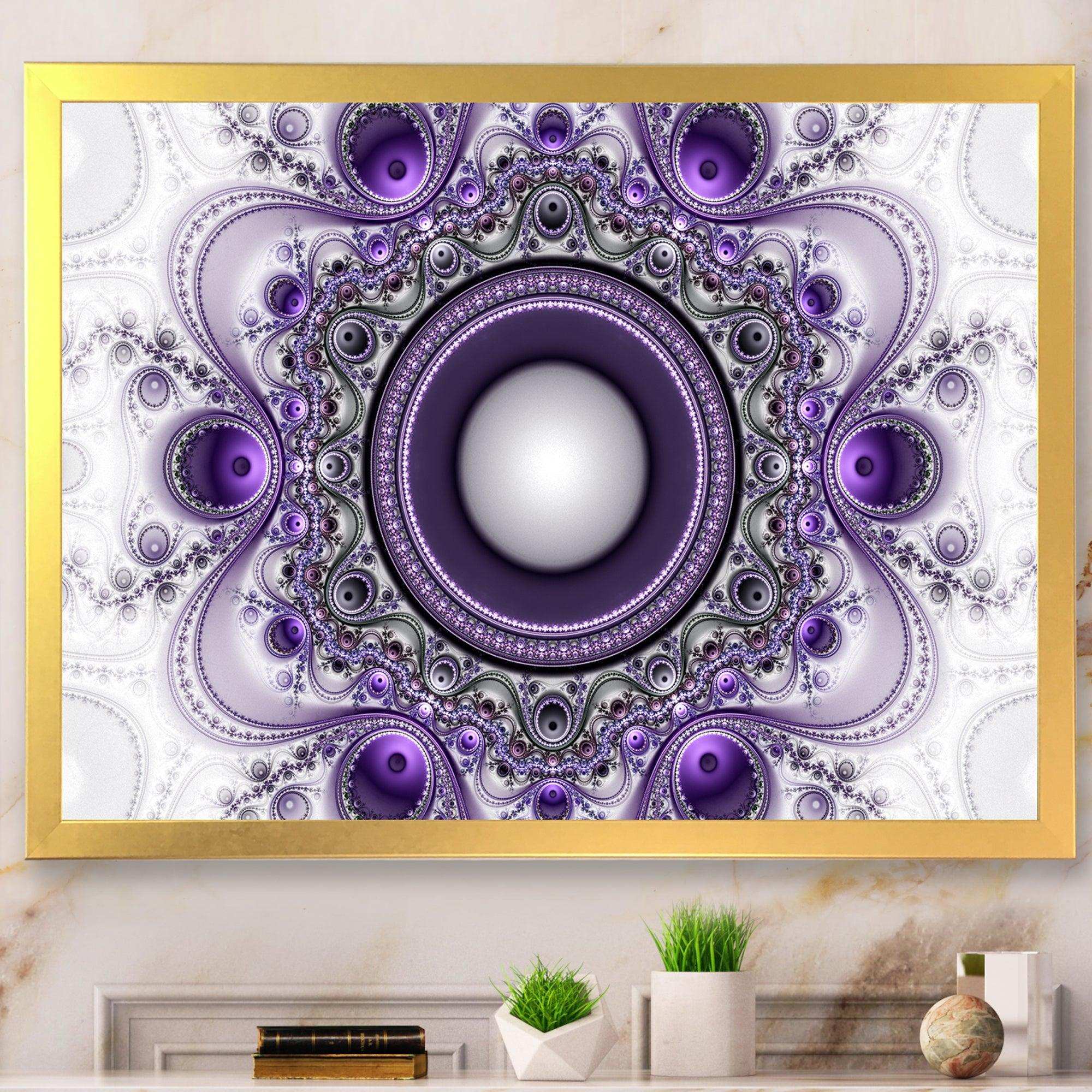 Purple Fractal Pattern with Circles - Modern Wall Art Prints