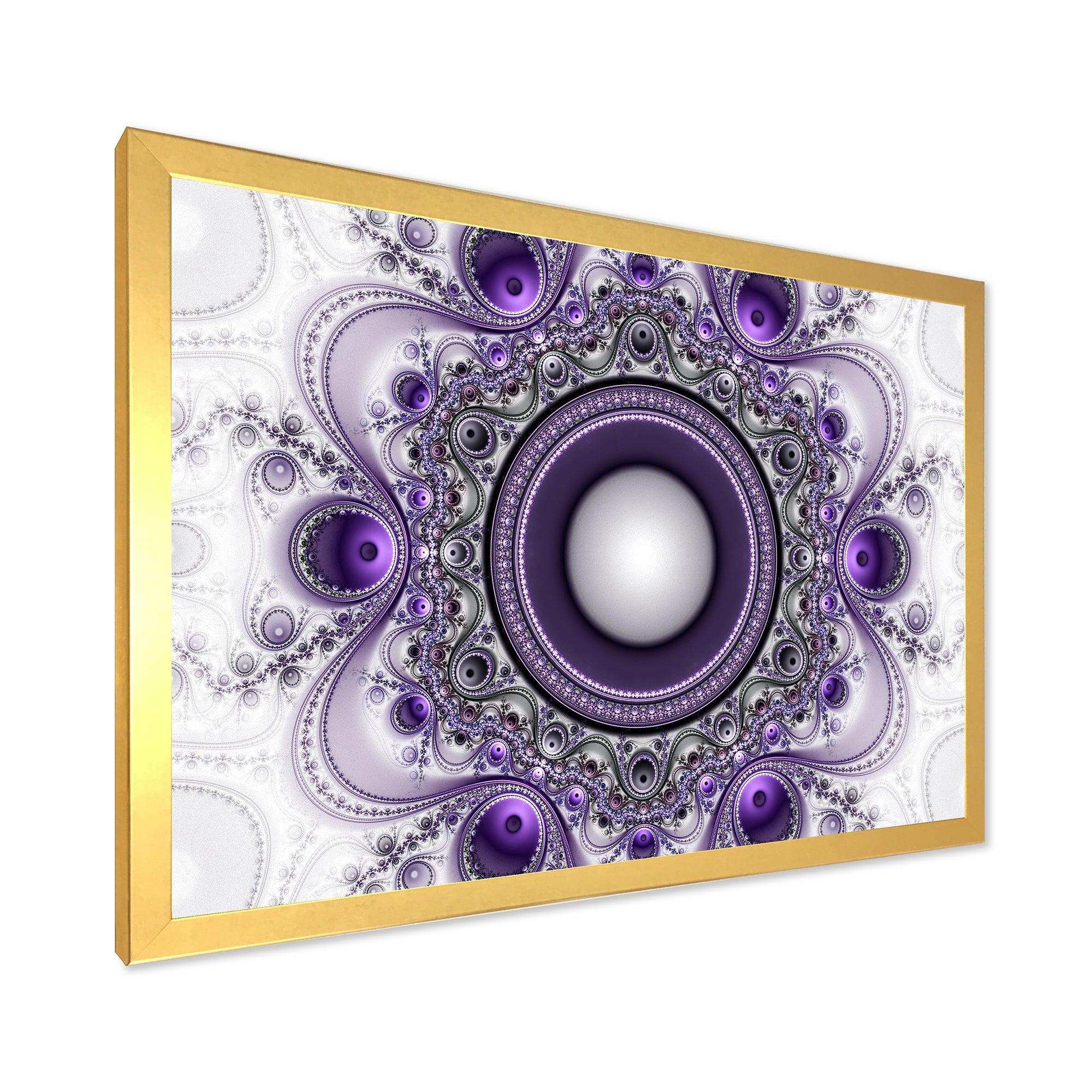 Purple Fractal Pattern with Circles - Modern Wall Art Prints