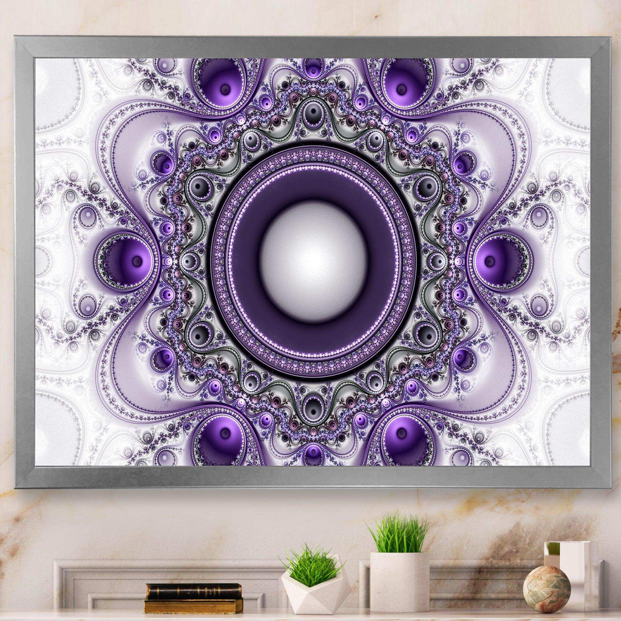 Purple Fractal Pattern with Circles - Modern Wall Art Prints