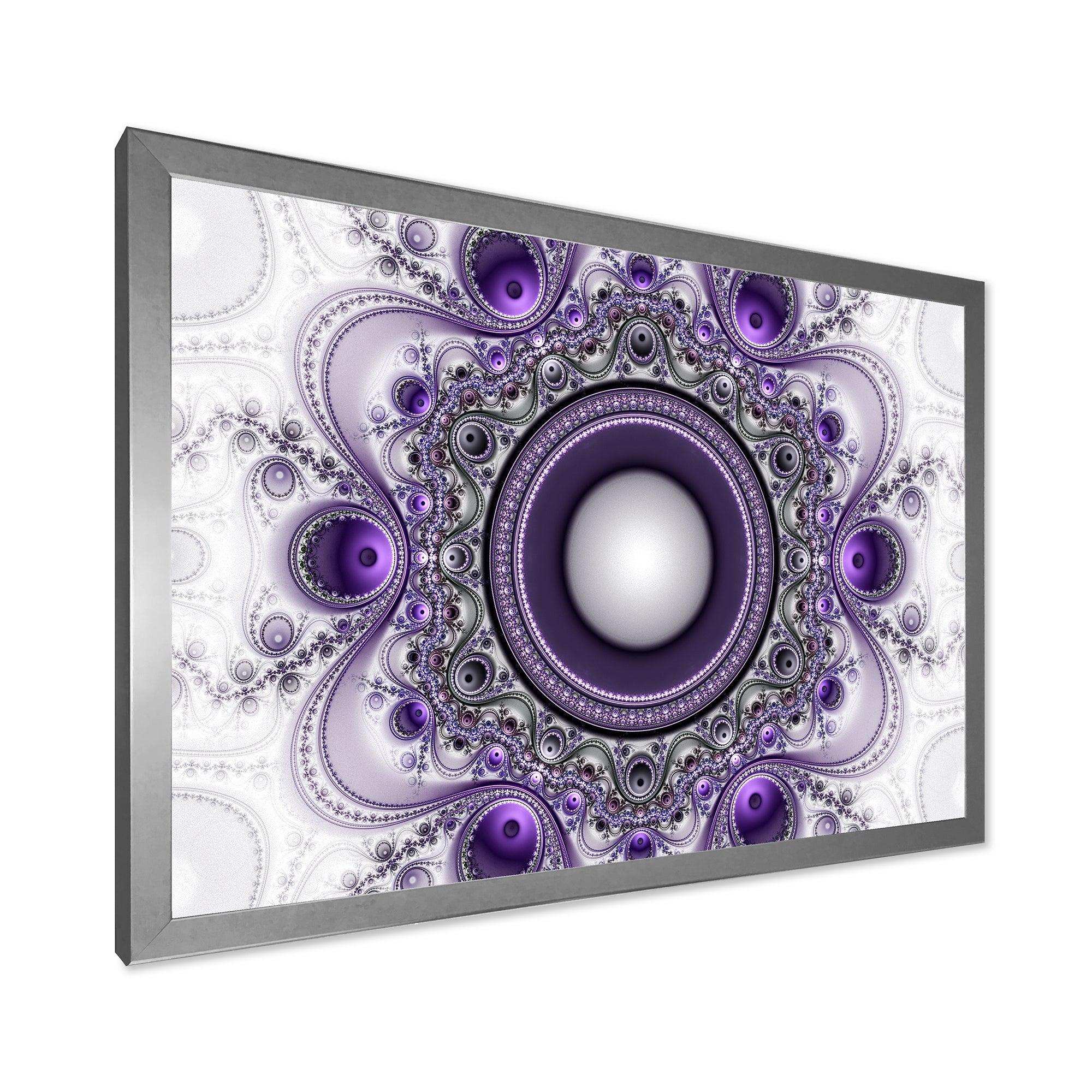Purple Fractal Pattern with Circles - Modern Wall Art Prints