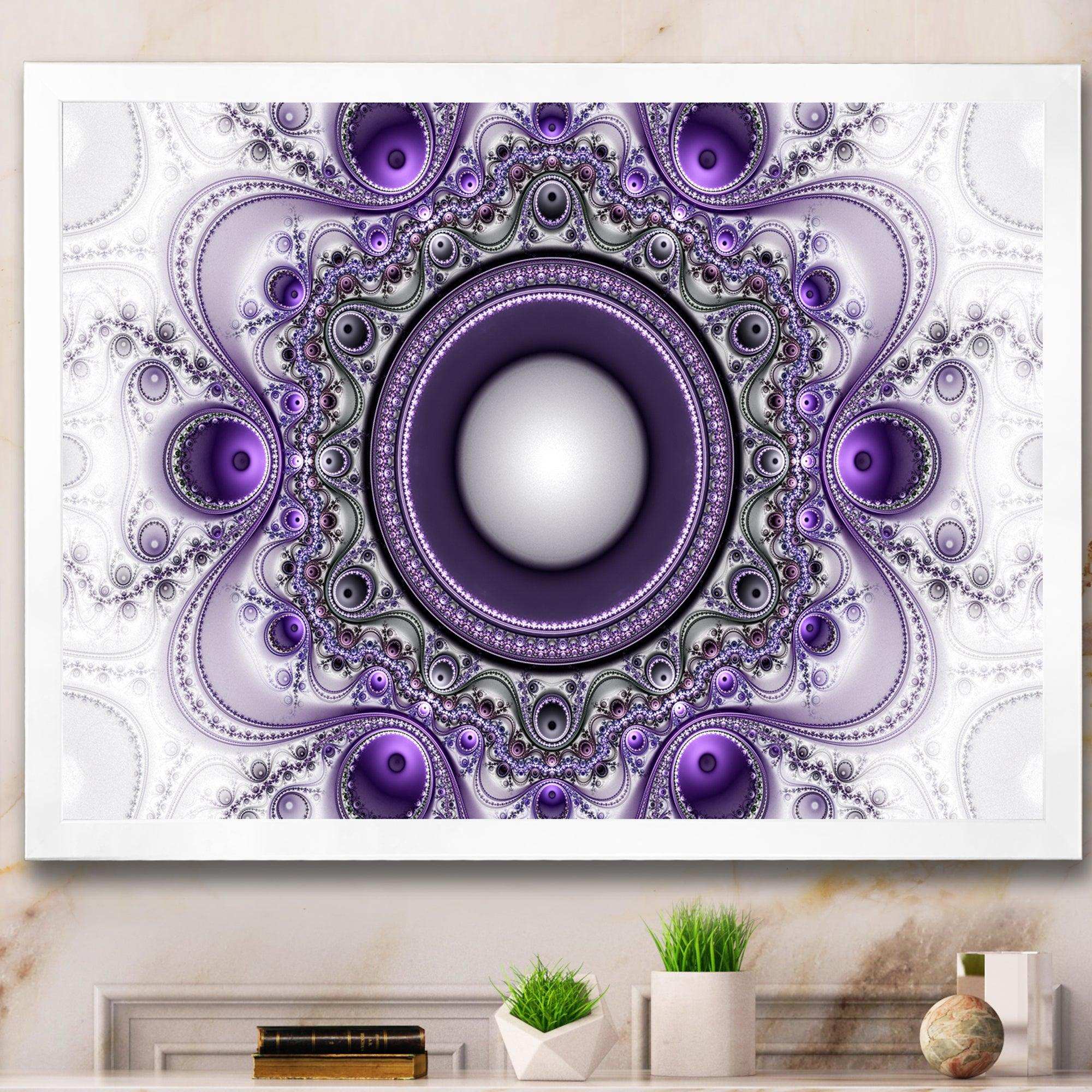 Purple Fractal Pattern with Circles - Modern Wall Art Prints