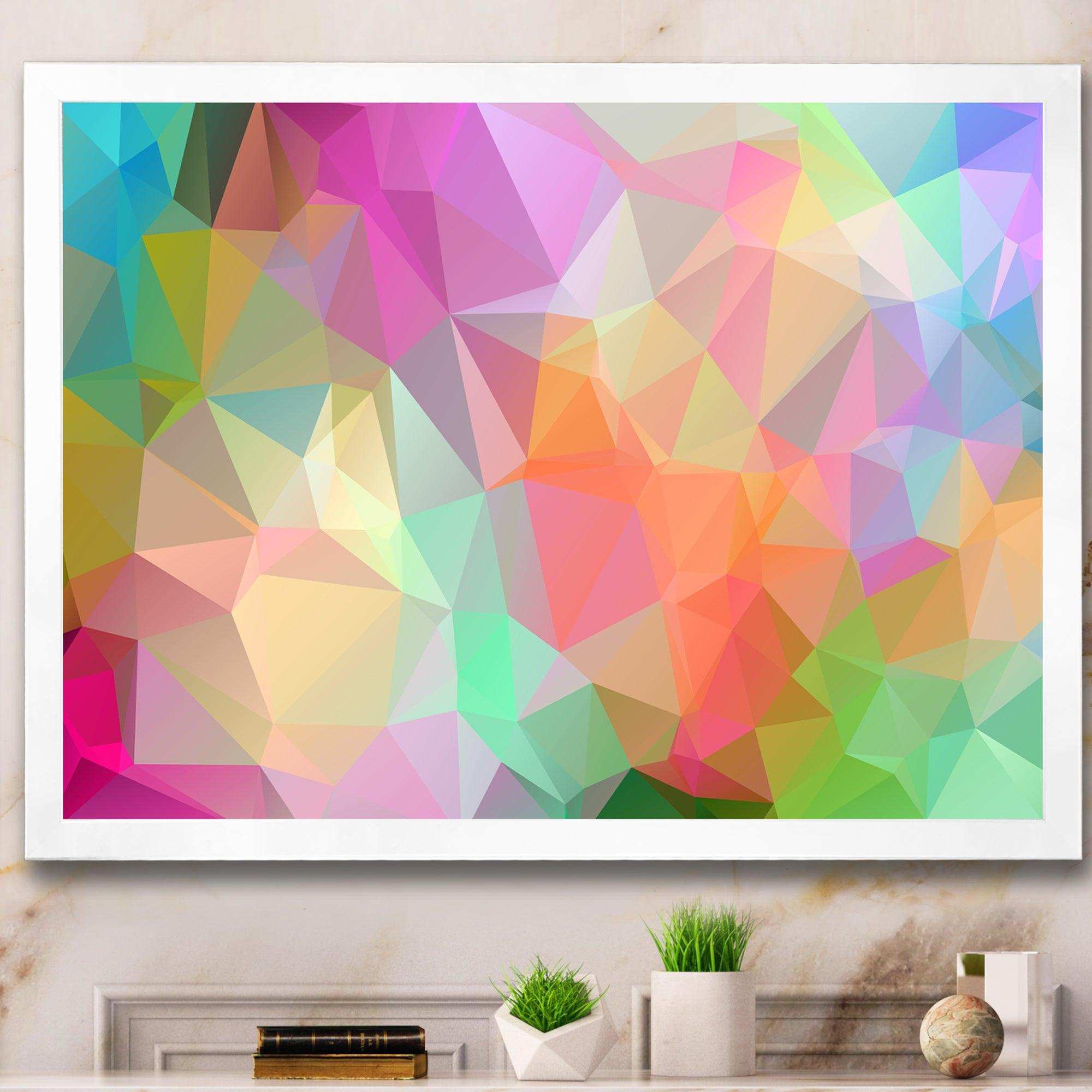Multi Color Polygonal Mosaic Pattern - Modern Canvas Wall Art