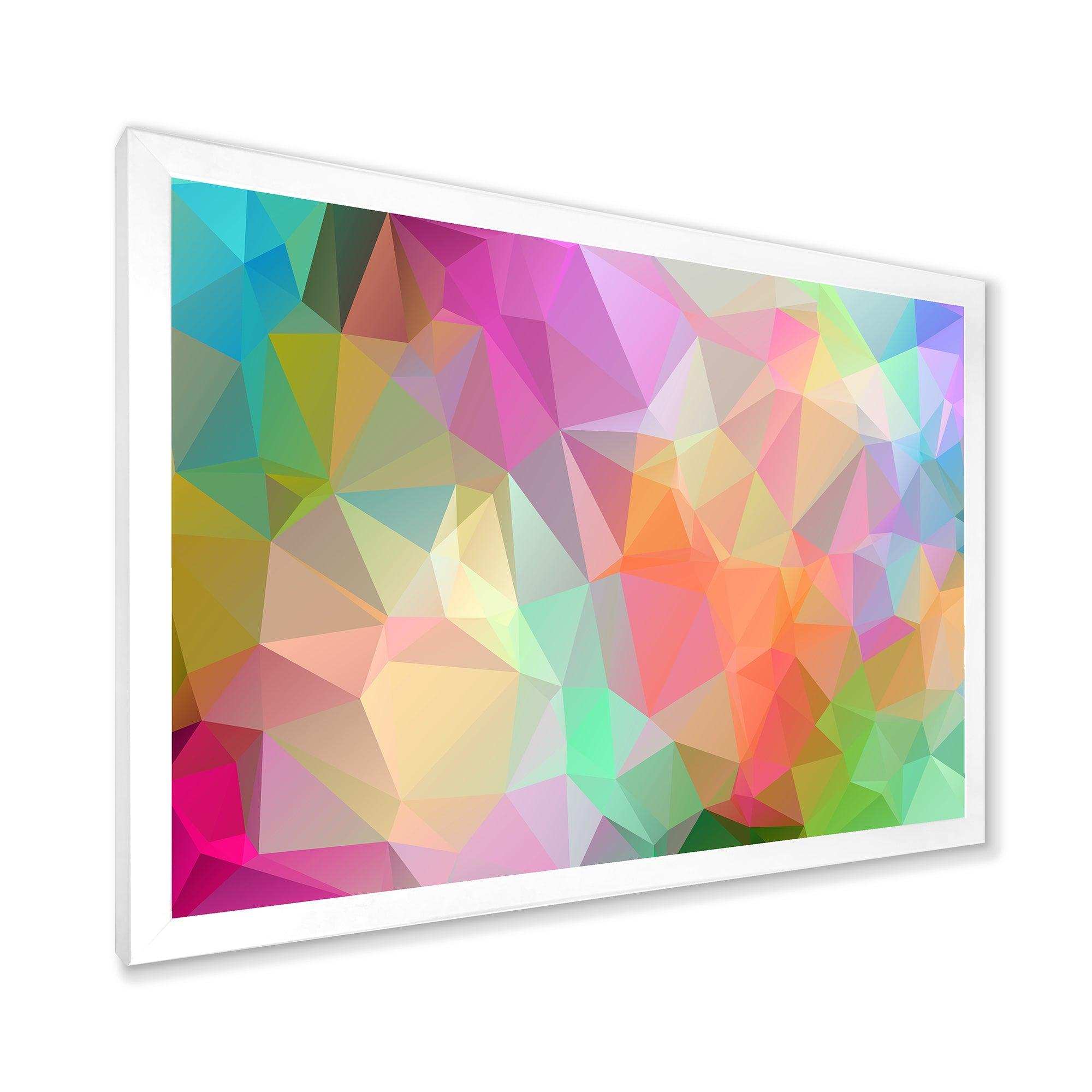 Multi Color Polygonal Mosaic Pattern - Modern Canvas Wall Art