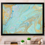 Blue and Gold Marble Agate Ripples II - Wall Art Prints