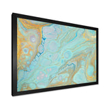 Blue and Gold Marble Agate Ripples II - Wall Art Prints