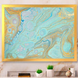 Blue and Gold Marble Agate Ripples II - Wall Art Prints