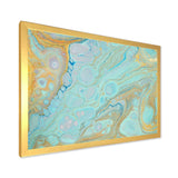 Blue and Gold Marble Agate Ripples II - Wall Art Prints