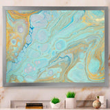 Blue and Gold Marble Agate Ripples II - Wall Art Prints