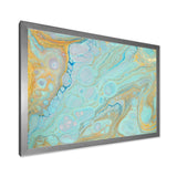 Blue and Gold Marble Agate Ripples II - Wall Art Prints