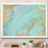Blue and Gold Marble Agate Ripples II - Wall Art Prints