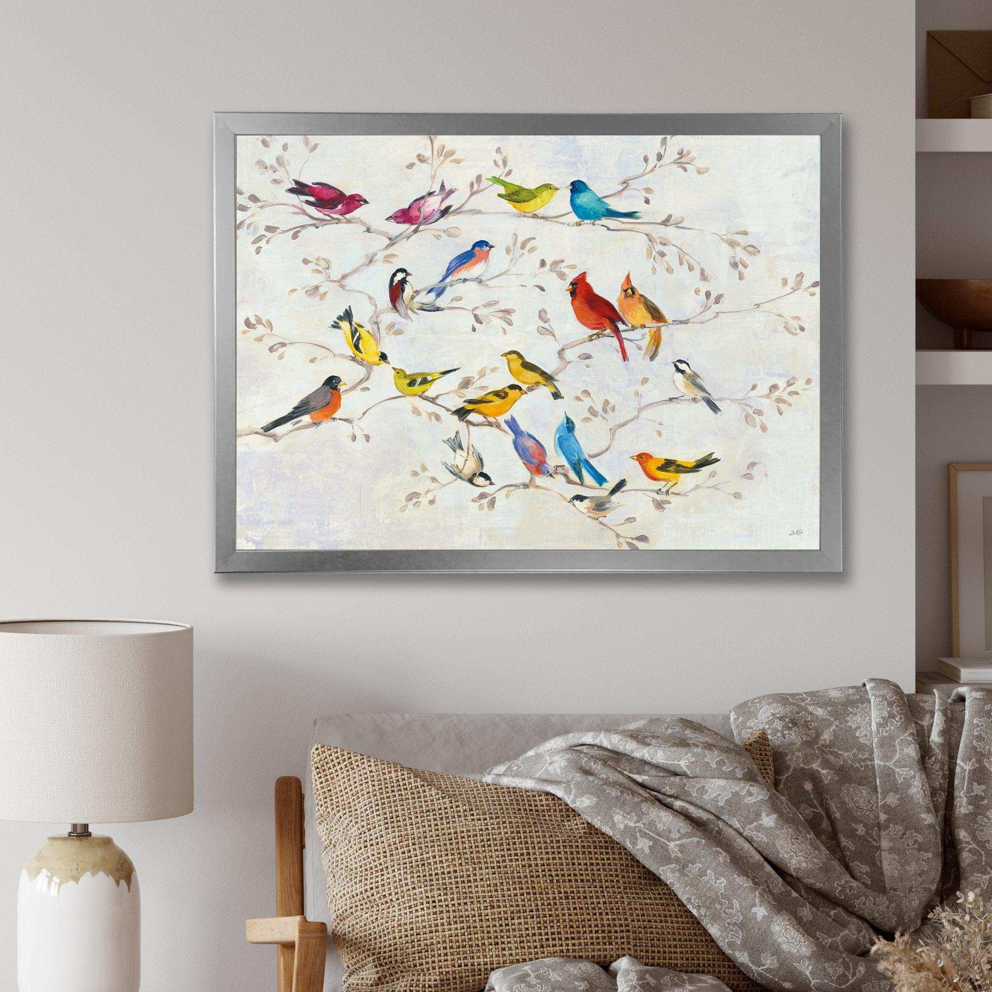 Multi-Color Bird on Tree