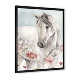 watercolors Pink Wild Horses II - Traditional Living Room Wall Decor