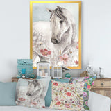 watercolors Pink Wild Horses II - Traditional Living Room Wall Decor
