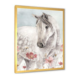 watercolors Pink Wild Horses II - Traditional Living Room Wall Decor