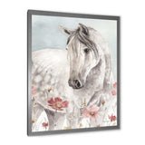 watercolors Pink Wild Horses II - Traditional Living Room Wall Decor