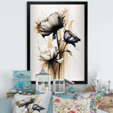 White Gerbera Flower On Golden Beige Paint II