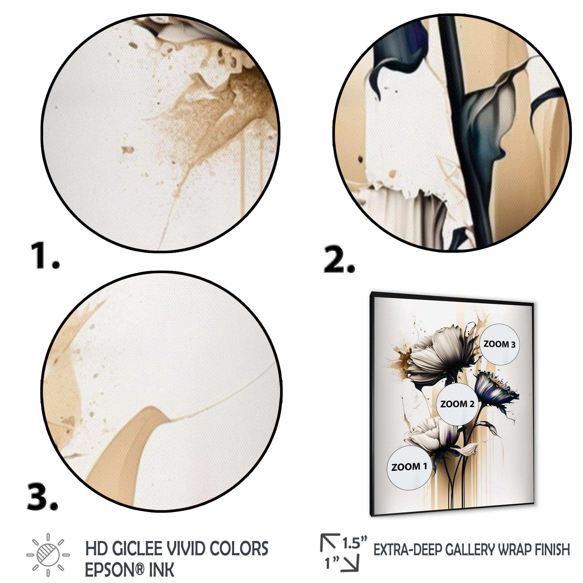 White Gerbera Flower On Golden Beige Paint II