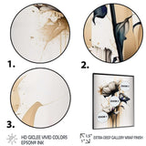 White Gerbera Flower On Golden Beige Paint II