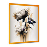 White Gerbera Flower On Golden Beige Paint II