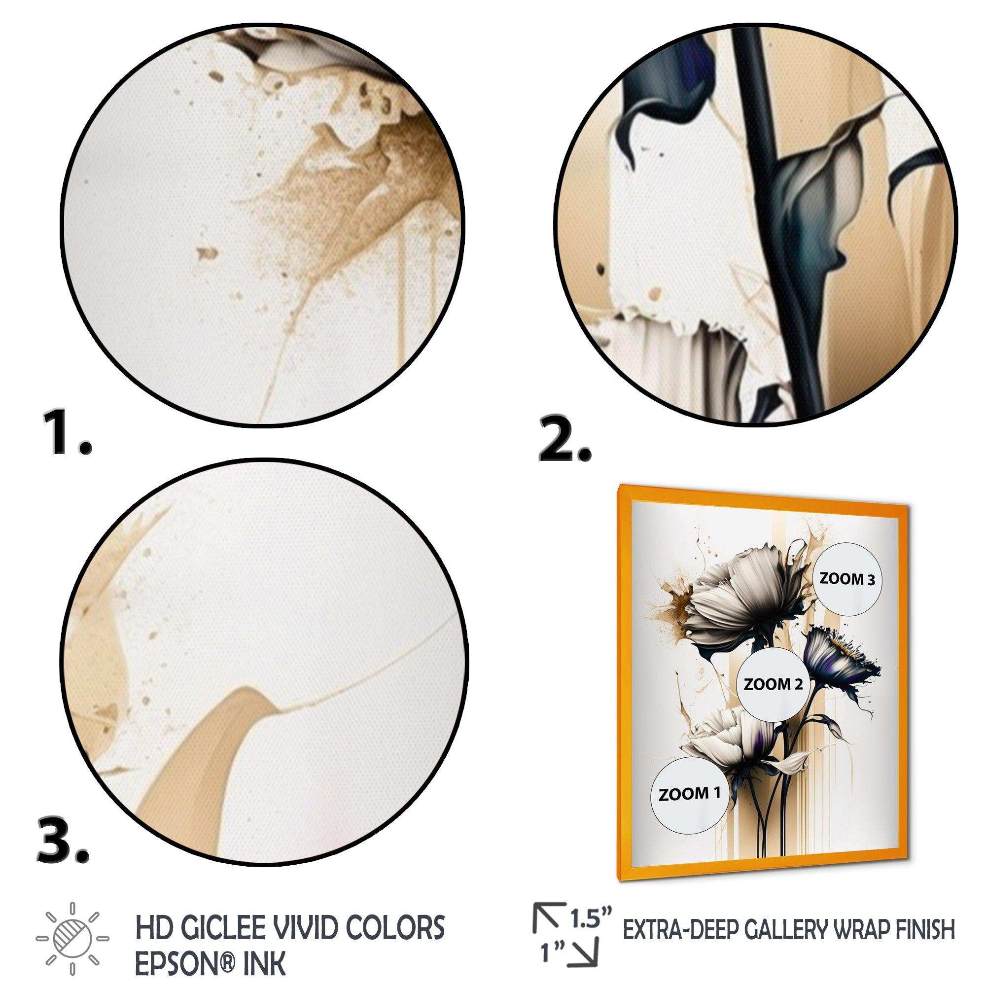 White Gerbera Flower On Golden Beige Paint II