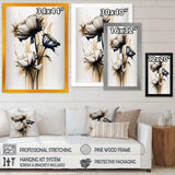 White Gerbera Flower On Golden Beige Paint II