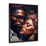 Loving Couple Kissing Floral Design III