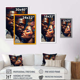 Loving Couple Kissing Floral Design III