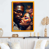 Loving Couple Kissing Floral Design III