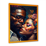 Loving Couple Kissing Floral Design III