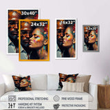 Loving Couple Kissing Floral Design IV