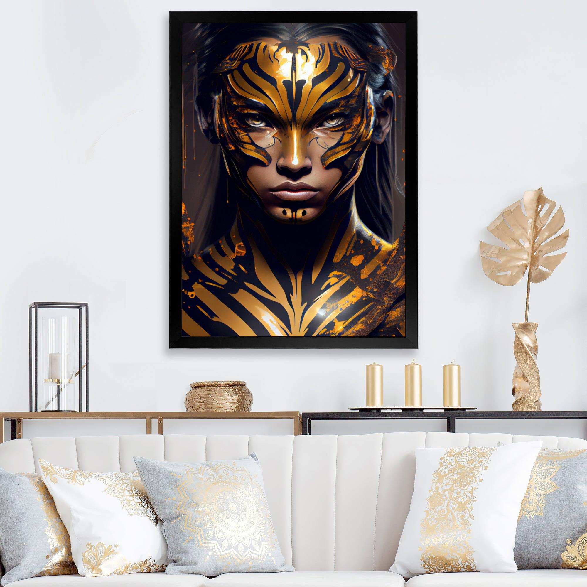 Black And Gold Tiger Woman VI