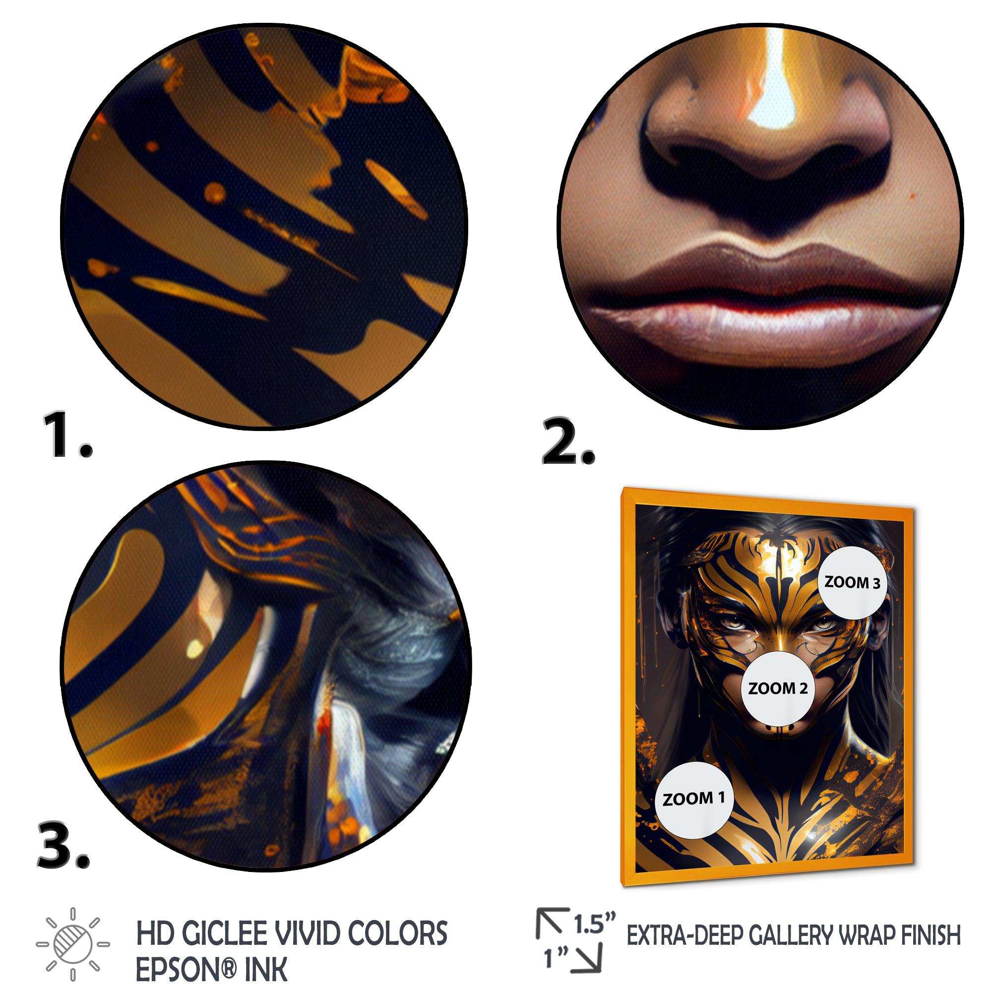 Black And Gold Tiger Woman VI