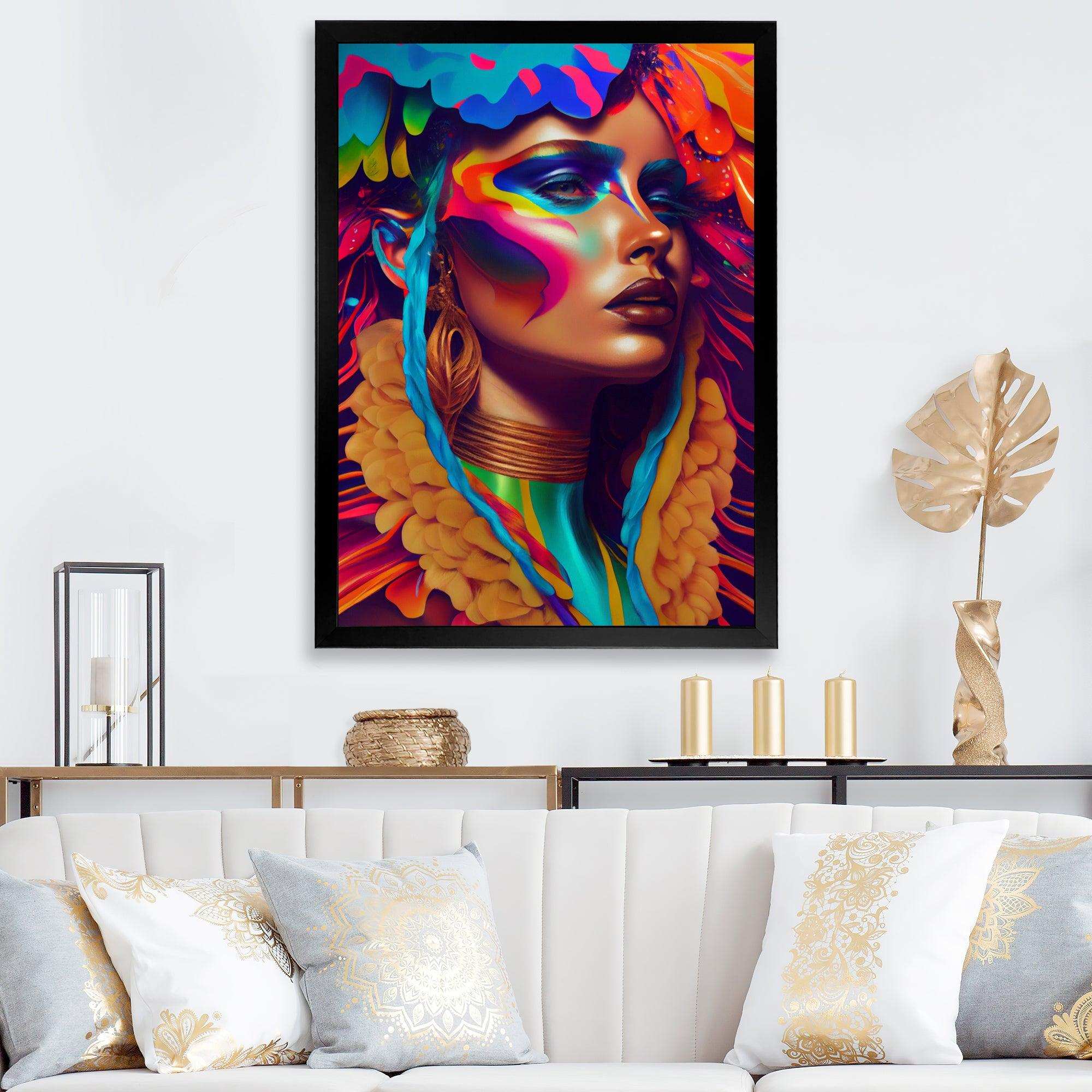 Dynamic Feather Woman Portrait III