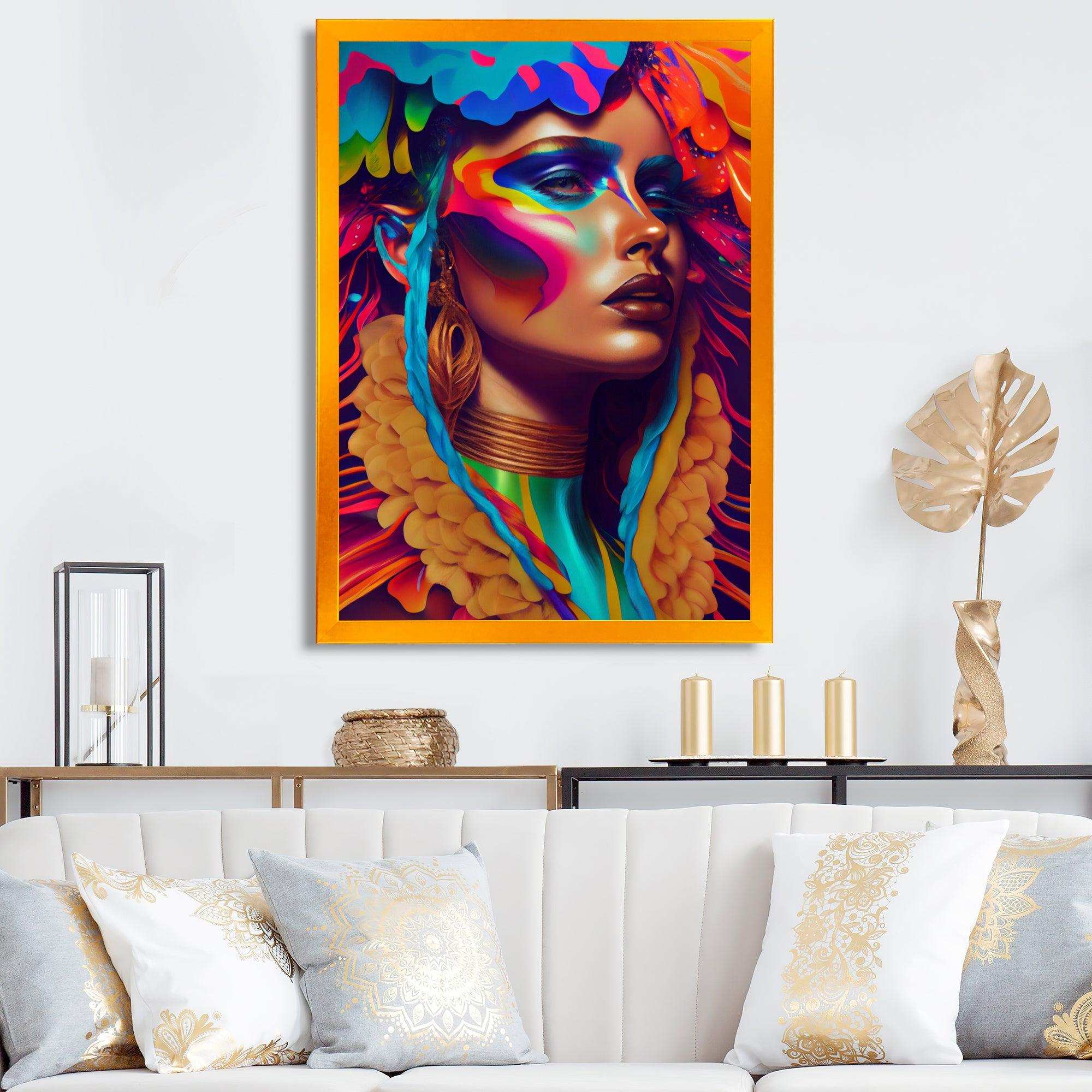 Dynamic Feather Woman Portrait III