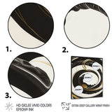 Black, Silver And Gold Blending Swirls VI - Modern Bedroom Wall Art