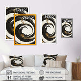 Black, Silver And Gold Blending Swirls VI - Modern Bedroom Wall Art