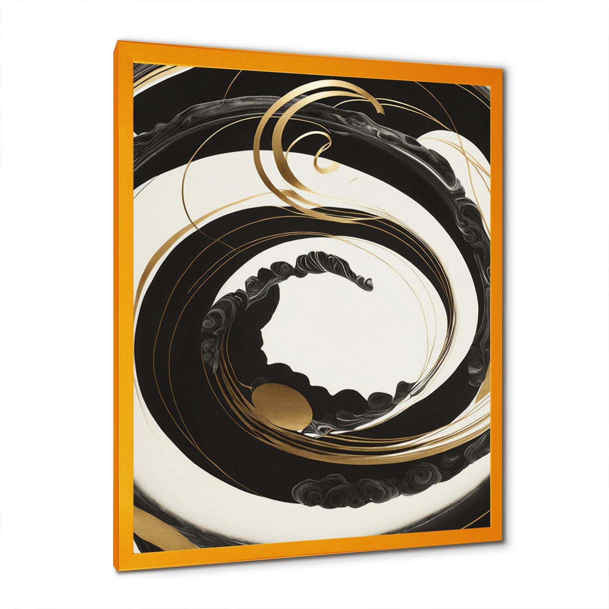 Black, Silver And Gold Blending Swirls VI - Modern Bedroom Wall Art