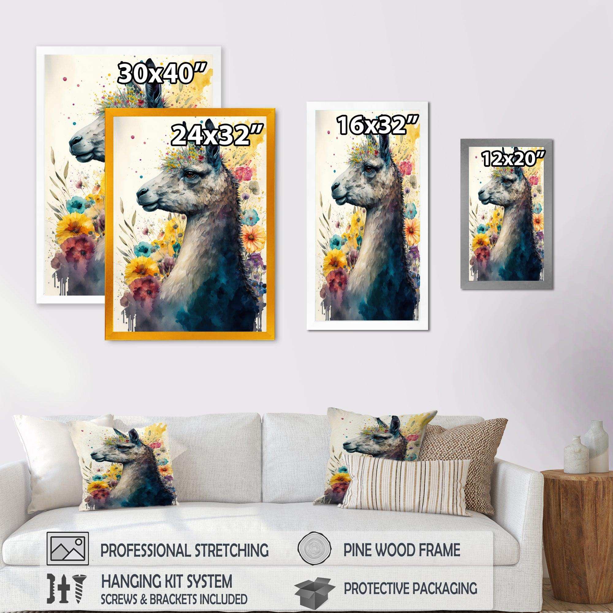 Cute Llama Floral Art II