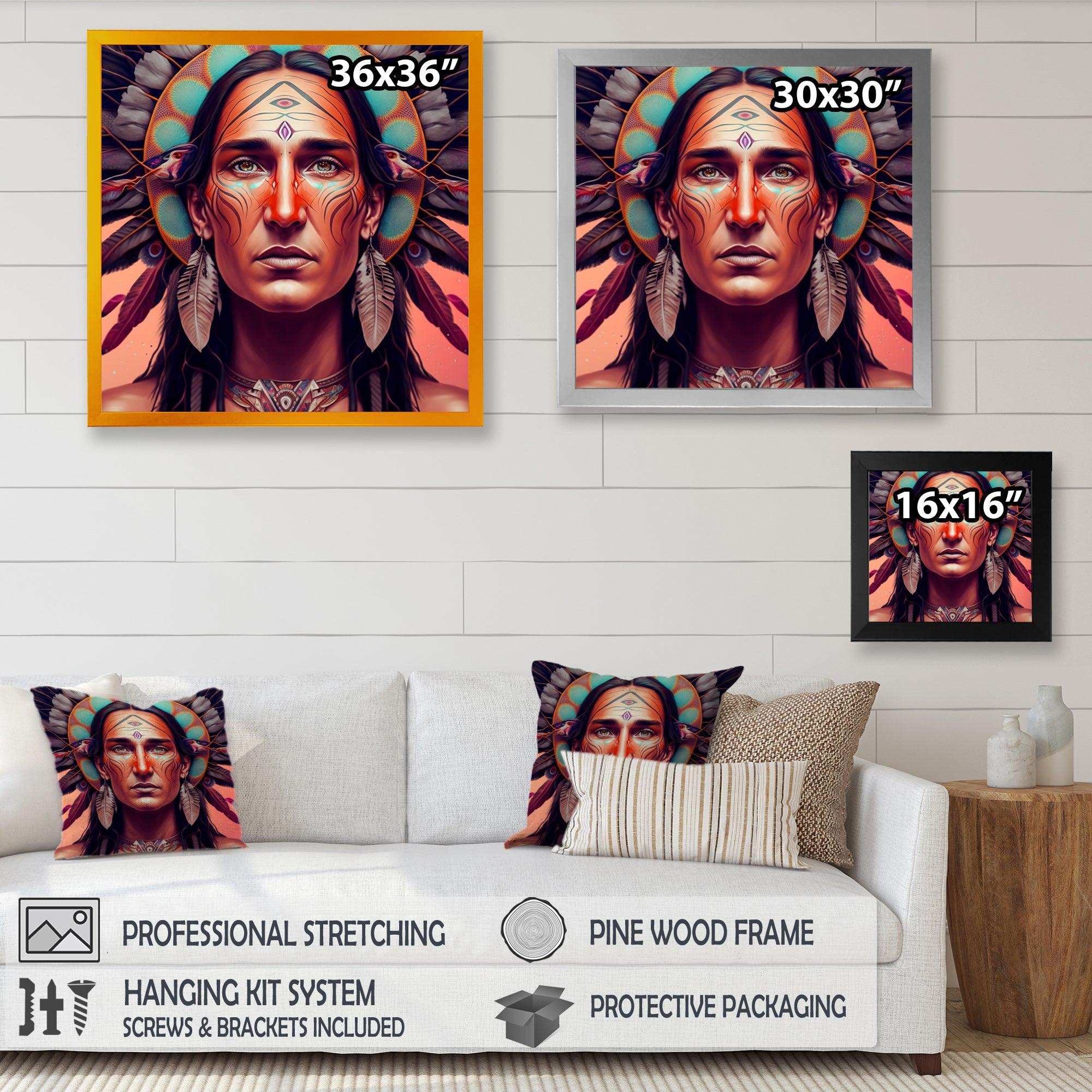 Colorful Native American Man I