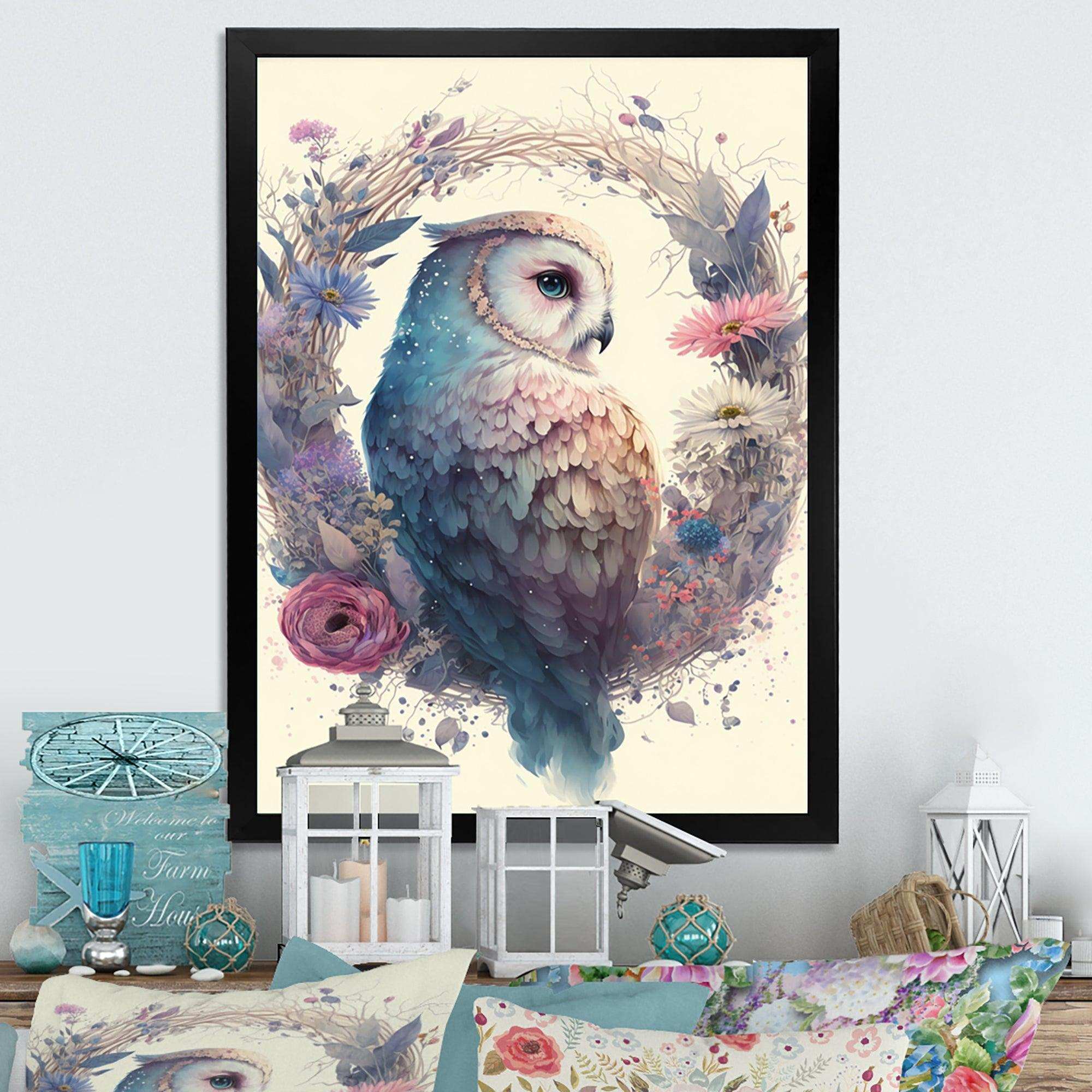 Cute Owls Floral Art III