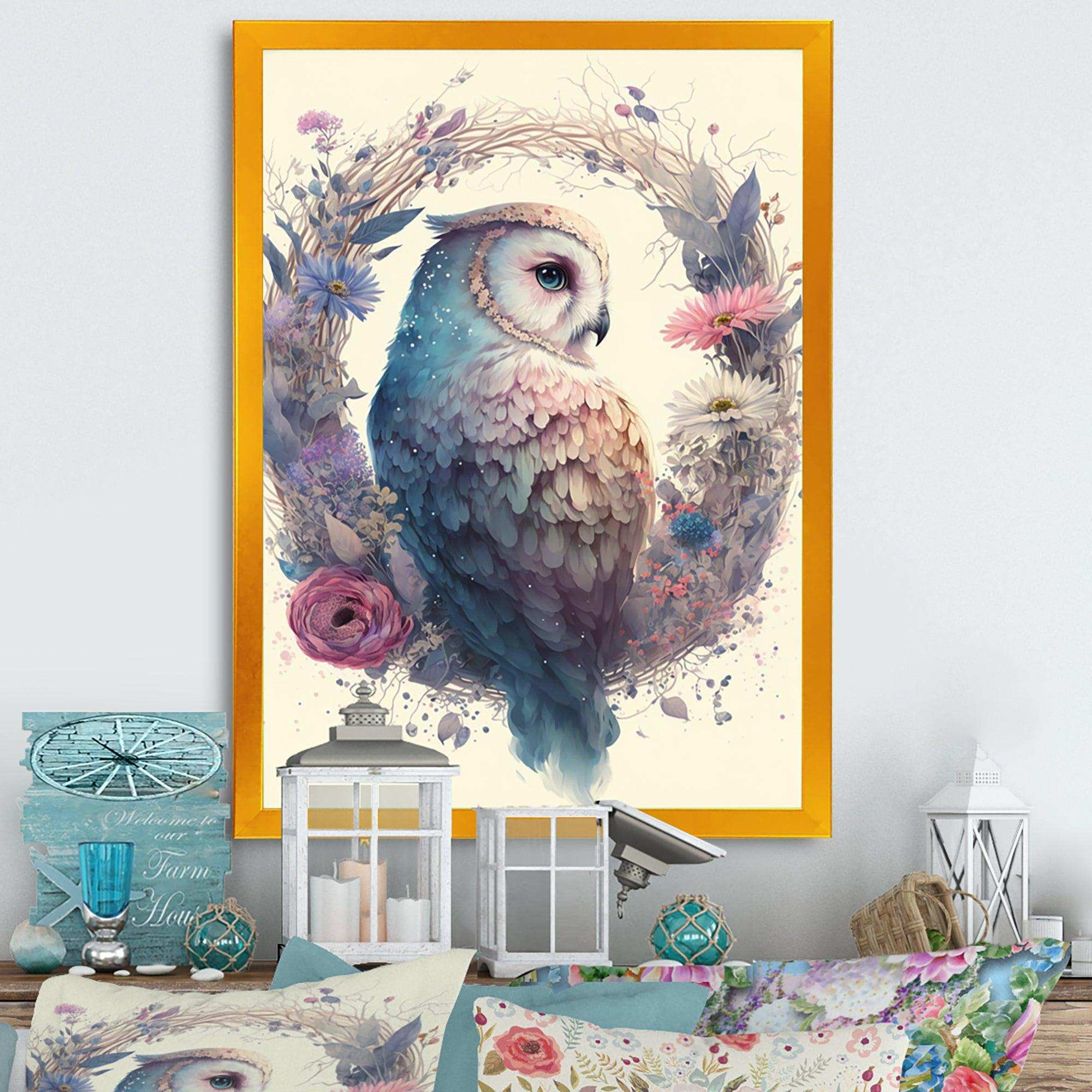 Cute Owls Floral Art III