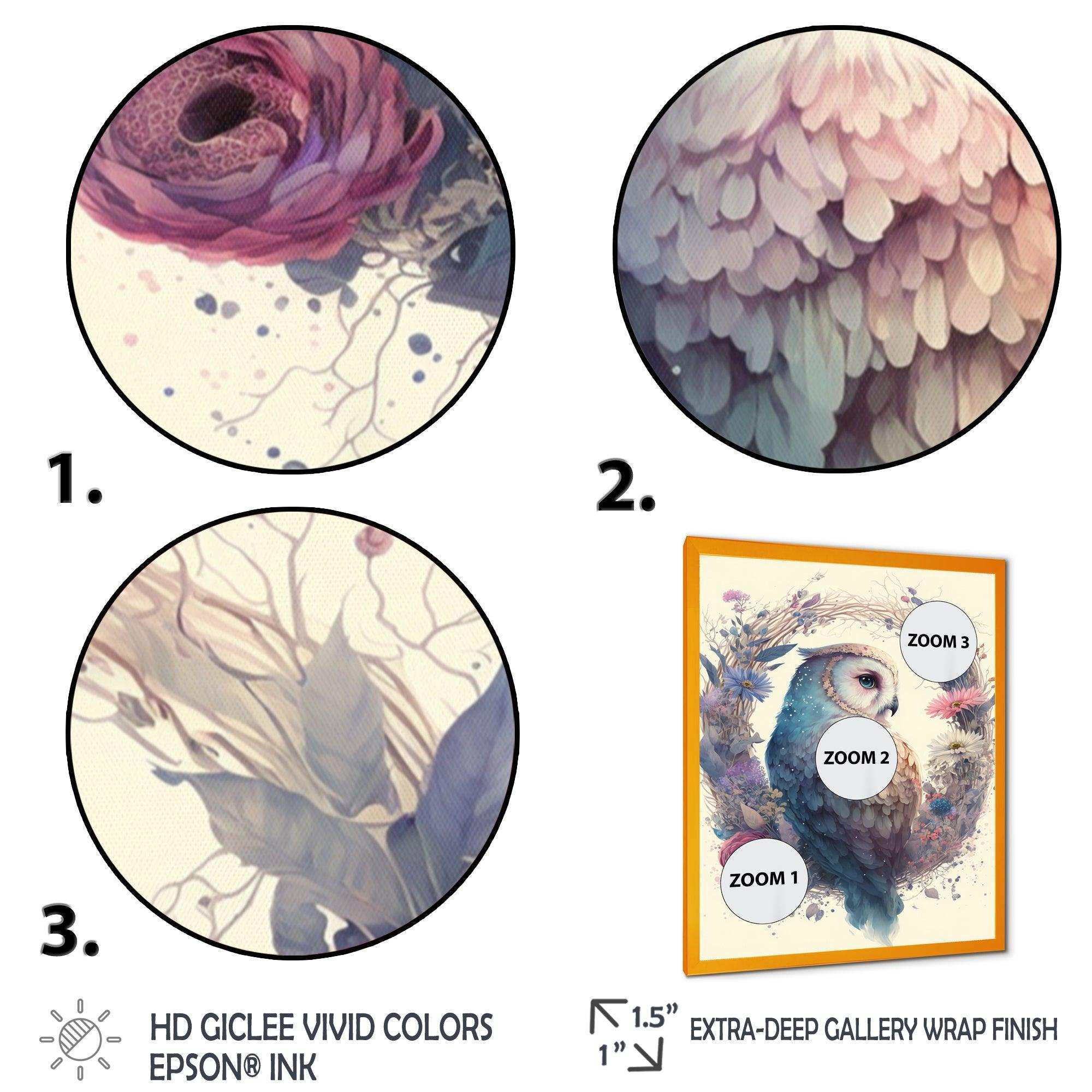 Cute Owls Floral Art III