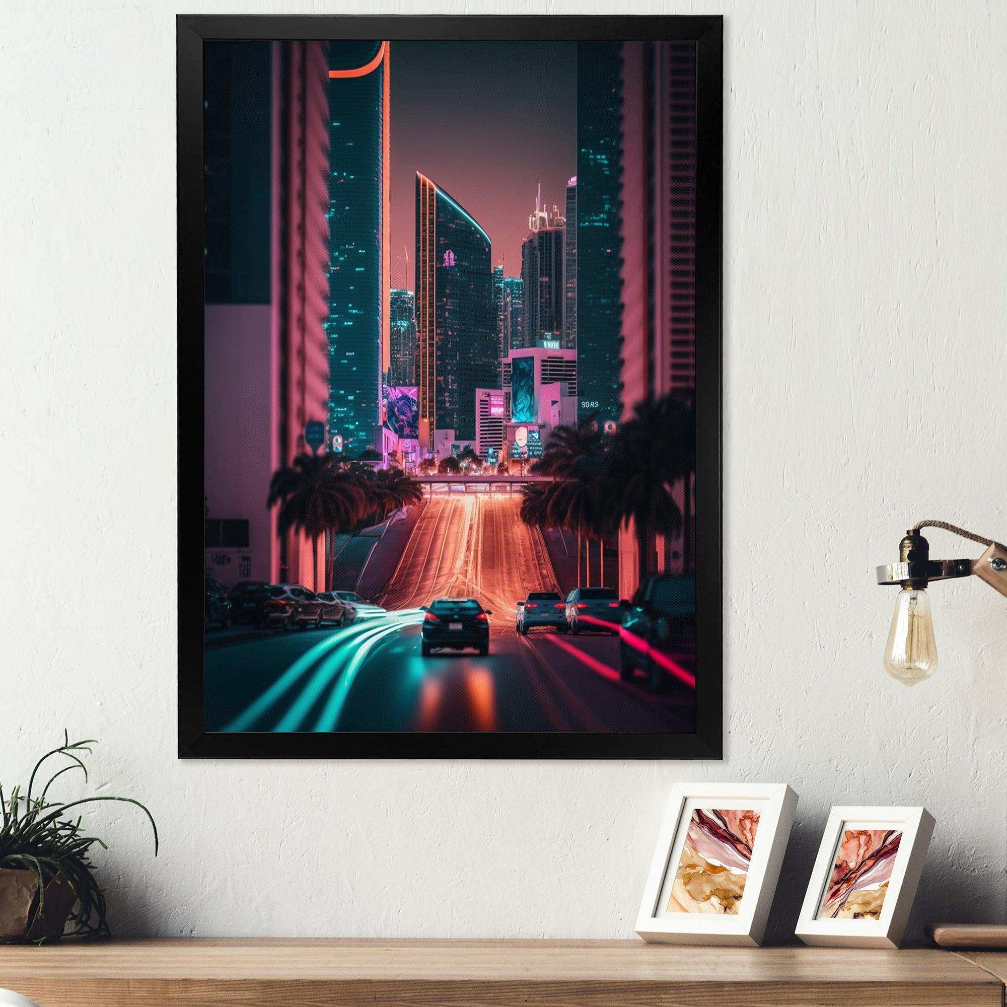 Futuristic Miami Neon Art I