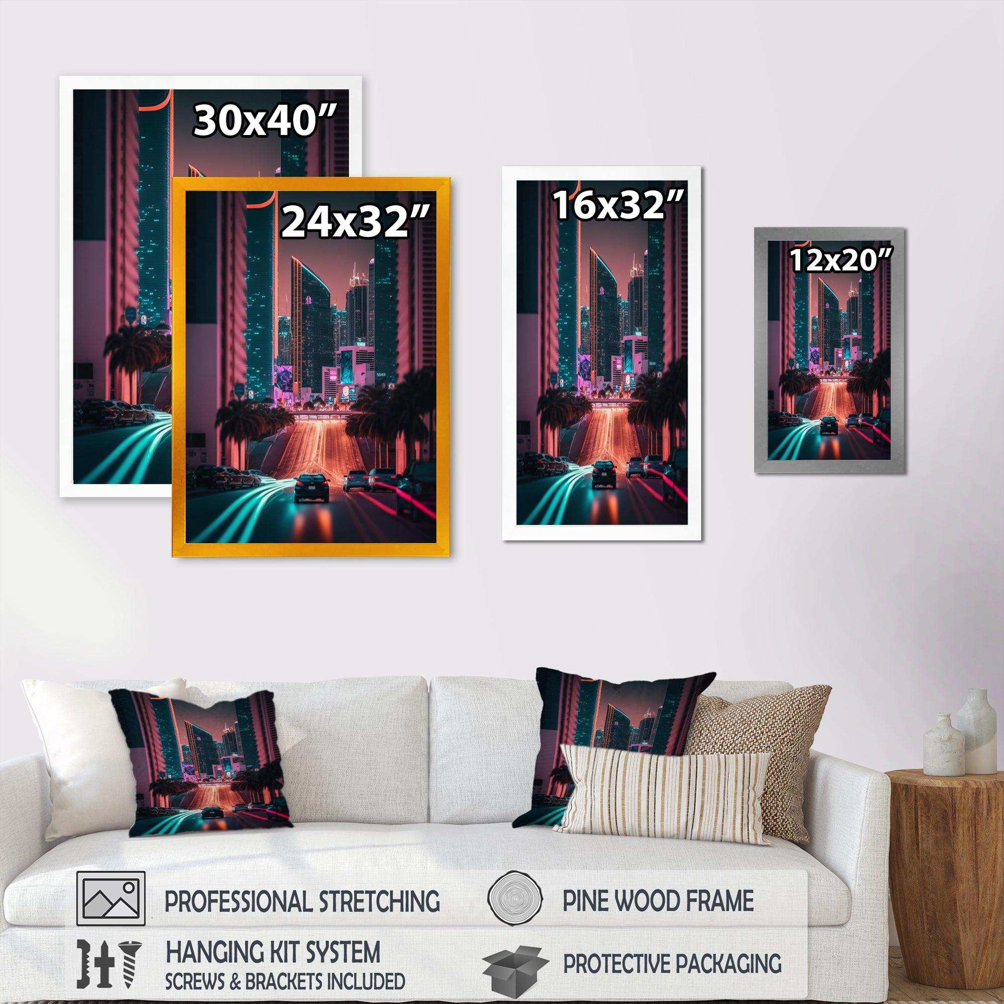 Futuristic Miami Neon Art I