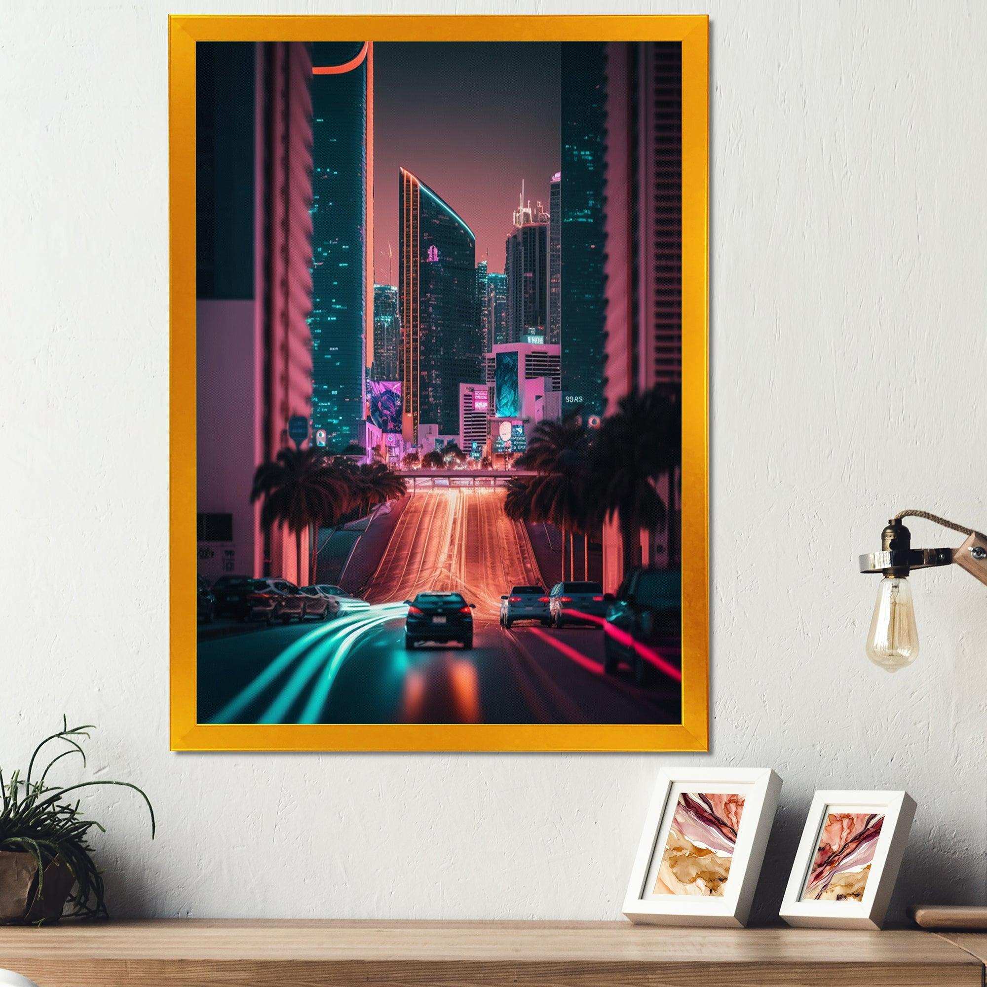 Futuristic Miami Neon Art I