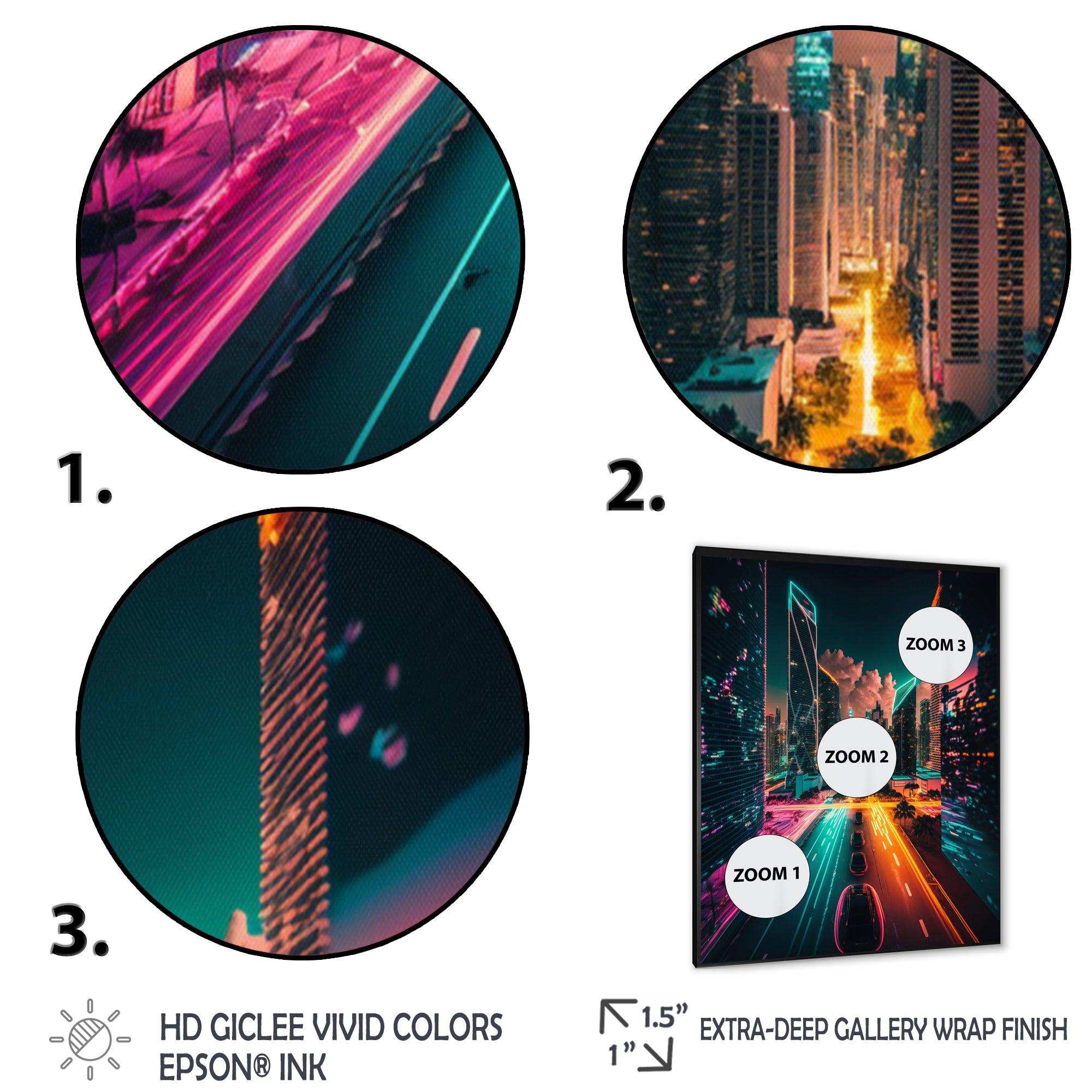 Futuristic Miami Neon Art III